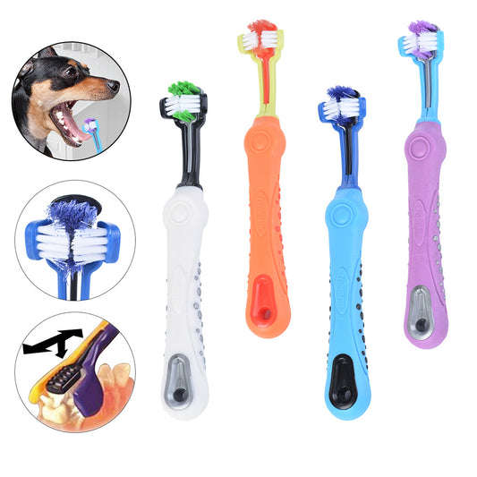 Three-Sided Pet Toothbrush – Dog Dental Care for Clean Teeth & Fresh Breath